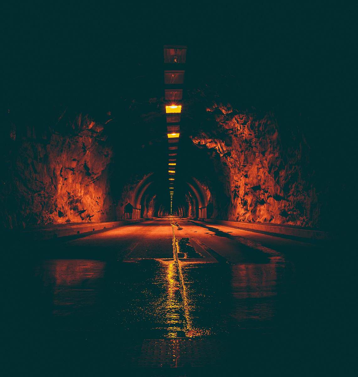 united states lighted tunnel road yosemite valley